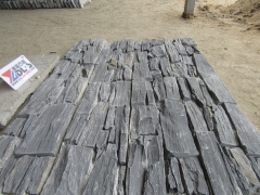 Black slate stacked stone slate cement cultured stone wall panel decoration