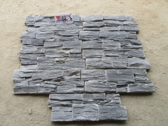 Black slate stacked stone slate cement cultured stone wall panel decoration