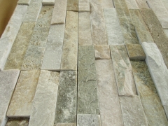 Yellow wood quartzite cultured stone cladding quartz stacked stone