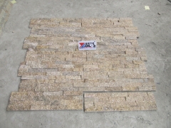 Tiger skin yellow quartzite cultured stone veneer stacked stone panels