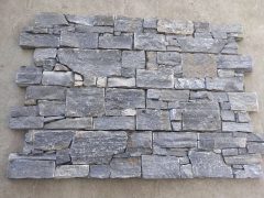 Blue-quartz stone veneer and corner cement cultured stone veneer