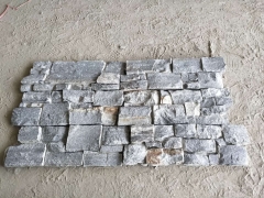 Blue-quartz stone veneer and corner cement cultured stone veneer