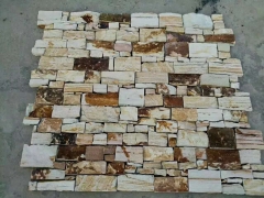 Two-tone sandstone stacked stone slate cement culture stone panel