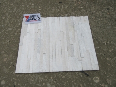 White quartzite stacked stone indoor cultured stone veneer wall cladding