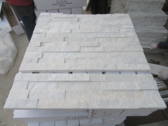 White quartzite stacked stone indoor cultured stone veneer wall cladding