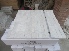 White quartzite stacked stone indoor cultured stone veneer wall cladding