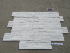 White quartzite stacked stone indoor cultured stone veneer wall cladding