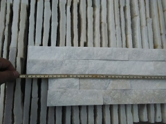 White quartz stacked stone veneer panel indoor cultured stone wall cladding