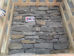 Grey black quartzite random artificial scattered cultured stone and corner