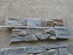 Green quartzite cultured stone panels back with cement for walls