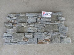 Green quartzite cultured stone panels back with cement for walls