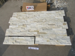 Golden white glue cultured stone veneer quartz stacked stone cladding