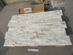 Golden white glue cultured stone veneer quartz stacked stone cladding