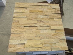 Yellow wood sandstone stacked stone cladding cultured stone veneer