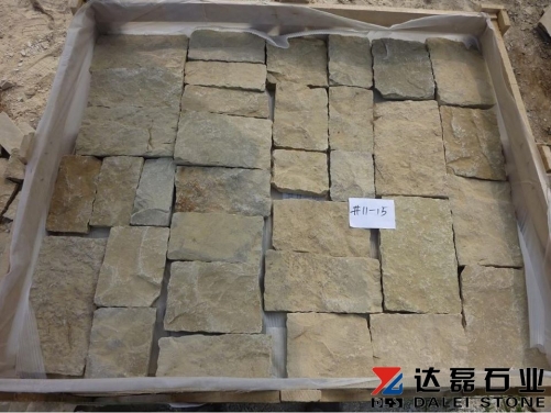 China Dunhuang beige castle limestone scattered stone square shape wall cladding and corner