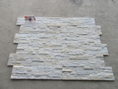 Yellow white quartzite culture stone wall cladding stone panel