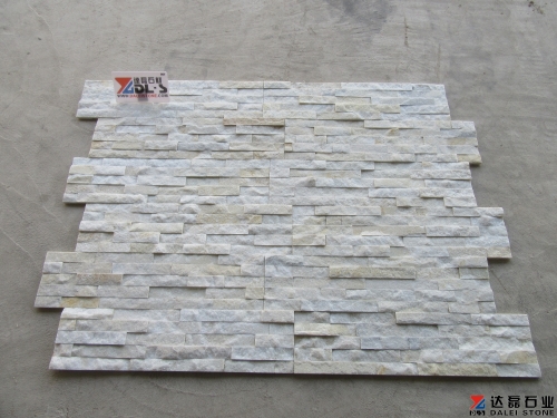 Yellow white quartzite culture stone wall cladding stone panel