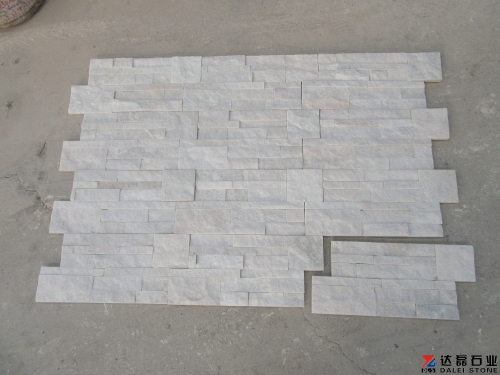 China white quartzite ledge stone stacked culture stone for wall cladding
