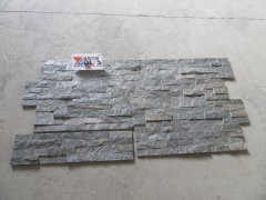 Fish scale grey quartz cultural stone veneer wall cladding panel