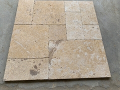 Jura beige limestone France pattern tiles in antique surface for wall cladding