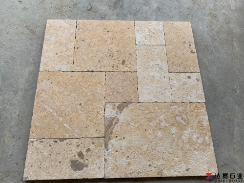 Jura beige limestone France pattern tiles in antique surface for wall cladding