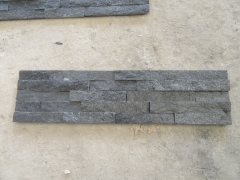 Black quartz pine needle cultural stone wall cladding and stone wall decoration