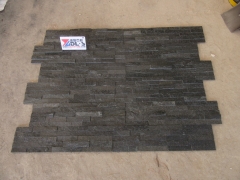 Black quartz pine needle cultural stone wall cladding and stone wall decoration