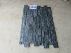 Black quartz pine needle 18x35 cultural stone wall panel stacked stone