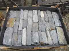 Blue-quartz square scattered stone panels and corner ledgestone