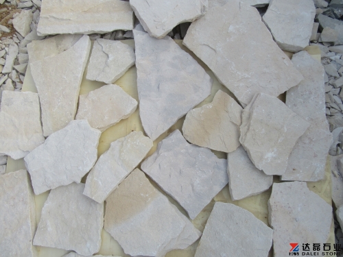 White sandstone cladding crazy stone random shape sandstone stacked stone