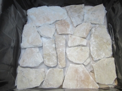 Yellow white quartz stacked stone irregular random shape cultured stone veneer and corner