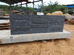 Natural China Hainan black basalt wall stone landscape stone with hole