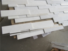 3D up and down white quartzite cultured stone natural stacked stone