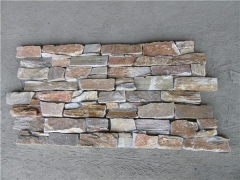Natural cement yellow wooden quartzite cultured stone wall cladding