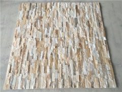 Natural yellow quartzite cultured stacked stone veneer wall cladding