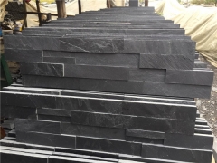 Natural black slate stacked stone culture stone wall cladding