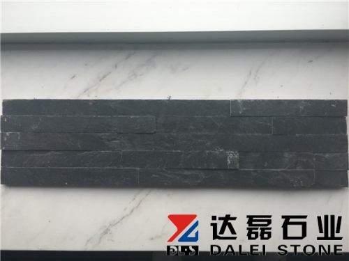 China natural black slate stacked stone culture stone wall cladding panel