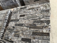 Black ancient wood grain culture stone stacked stone for wall cladding