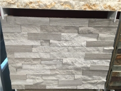 Natural white wooden mix finishing marble cultured stacked stone cladding