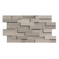 Chinese white wooden vein stacked stone cultured stone veneer panels