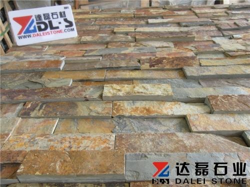 Square rusty quartzite stone veneer natural wall cladding stone