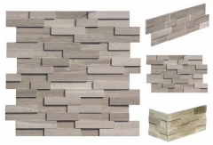 Chinese white wooden vein stacked stone cultured stone veneer panels