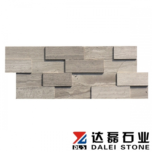 Chinese white wooden vein stacked stone cultured stone veneer panels