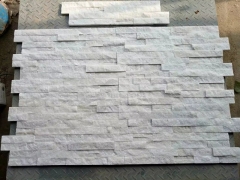 Natural white quartz stacked stone glued culture stone veneer panels