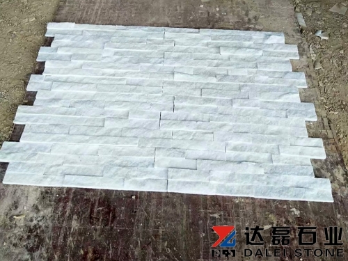 Natural white quartz stacked stone glued culture stone veneer panels