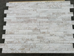 Natural gold silk white quartzite glued cultured stone veneer prices