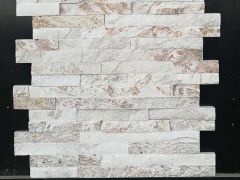 Natural gold silk white quartzite glued cultured stone veneer prices