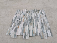 White green wooden grain quartz stacked stone glued culture stone