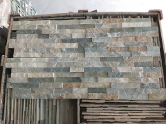 White green wooden grain quartz stacked stone glued culture stone