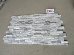 Cloudy grey stacked stone veneer panels quartz glued cultured stone